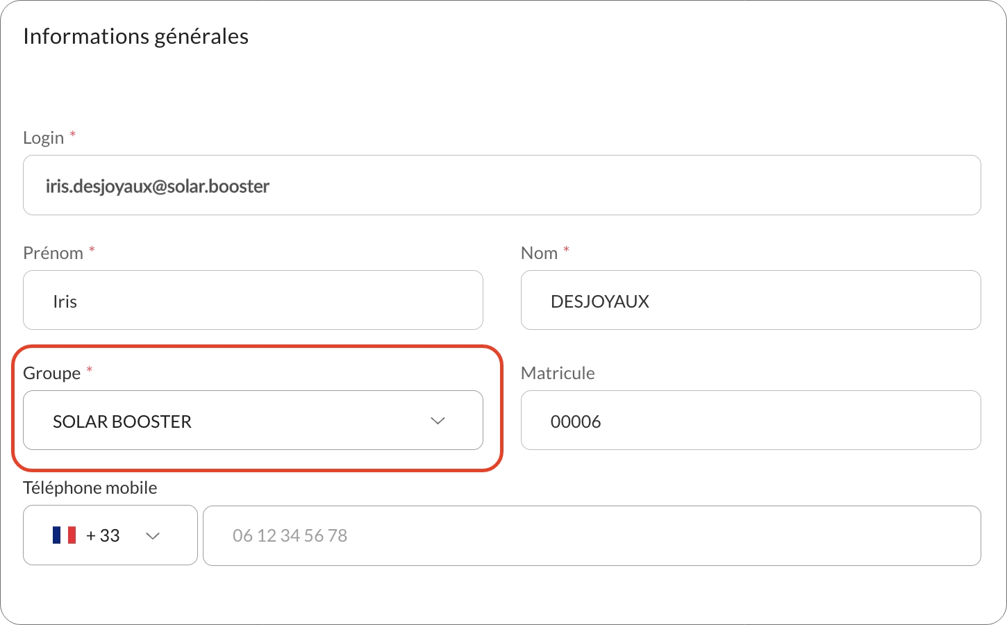 fiche salarie expense pro1